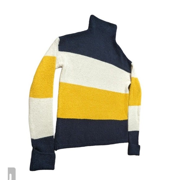 C & C California Women's Knit Wool blend Long Sleeve Turtleneck Sweater Striped - Picture 5 of 13